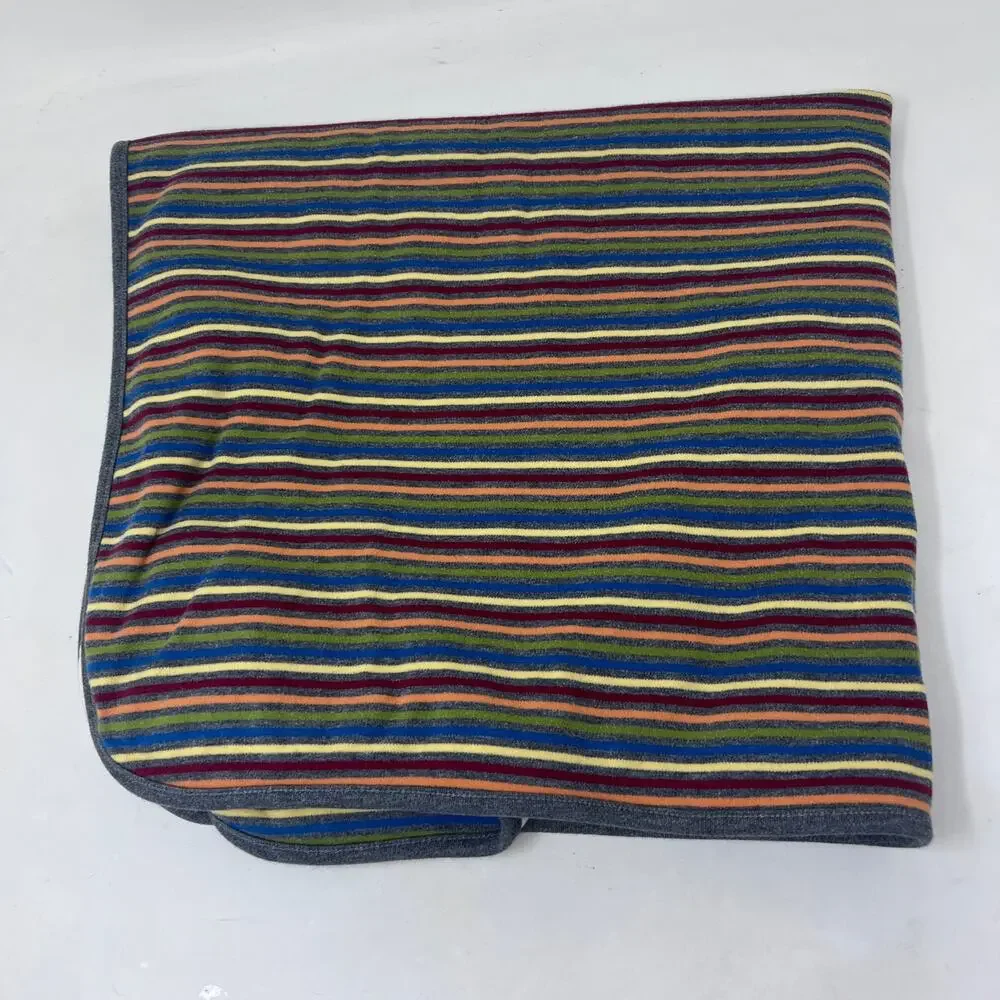 Gymboree Blanket Panda Bamboo‎ Stripes Reversible Cotton Baby Throw 2007